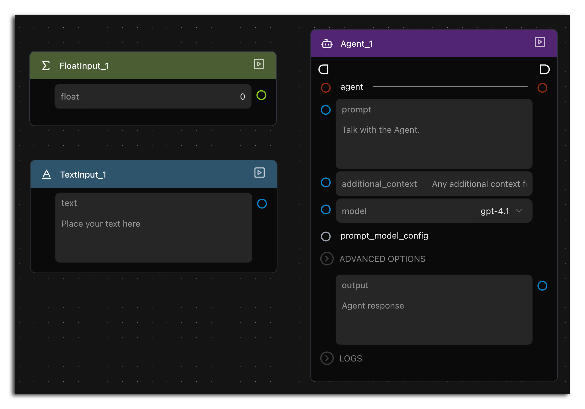 Node on the workspace